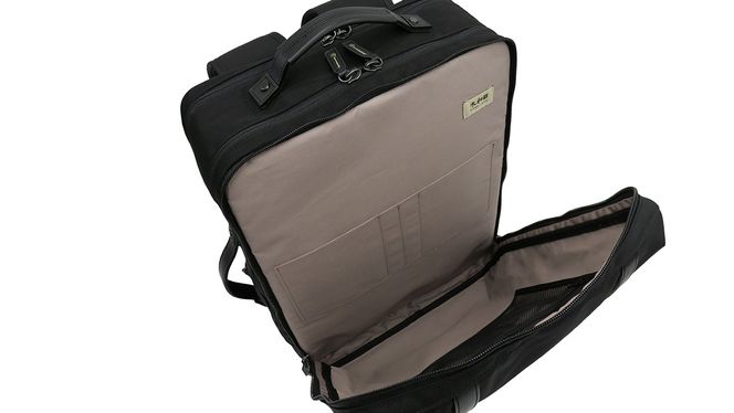 エビータワイド ビジネスリュック ブラック ( No.5027-01 ) / リュック  豊岡 職人手作り B4サイズ対応 大容量 出張 一泊二日 3層構造 仕分け収納 底鋲 ビジネスバッグ 日本製 メンズ バッグ かばん 鞄 木和田株式会社