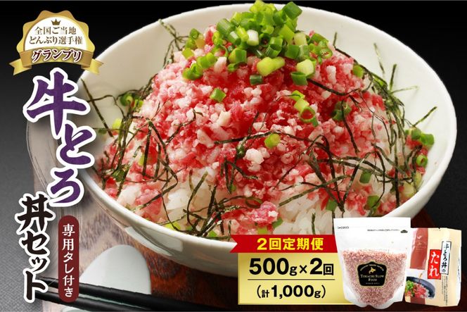 【2回定期便】人気の牛とろ丼セット 500g 専用タレ付き_S006-0163