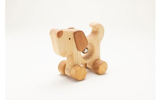 木のおもちゃ ころりんアニマル いぬ 犬 動物 木製 おもちゃ 知育玩具 赤ちゃん ベビー 男の子 女の子 ギフト プレゼント 贈り物 出産祝い 誕生日祝い 日本製 手作り のし 熨斗 受注生産 山のくじら舎 高知県 コロコロ遊び オルゴールボール 鈴 ヒノキ ケヤキ W135mm×H115mm×D70mm かわいい動物 木育 エコ玩具 国産 安全 安心 おしゃれ 人気 おすすめ 安芸市 高知県