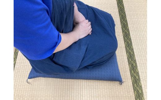 手作り座布団(抗ウイルス加工)　ネイビー色【CW103W1】