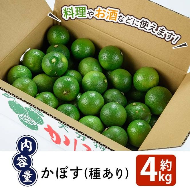 かぼす4kg(種あり) フルーツ 果物 柑橘 道の駅やよい 期間限定 大分県 佐伯市 【EN15】【道の駅やよい】