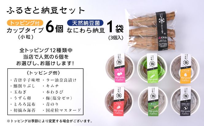 ふるさと納豆　カップタイプ6個となにわら納豆　小粒セット(カップ納豆6個+他1品）＜納豆BAR小金庵＞ 272183_BR32VC02