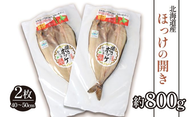 「豊富な旨み」北海道産 ふっくらとしたホッケの開き2枚 40cm～50cm 約800g【2500401】