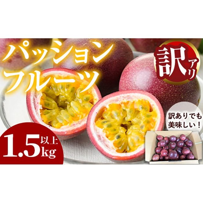 【0075303a】＜訳あり＞ゆきちゃん農園の家庭用パッションフルーツ(1.5kg以上) フルーツ 果物 果実 訳あり 美味しい 家庭用 期間限定 数量限定 国産 【ゆきちゃん農園】