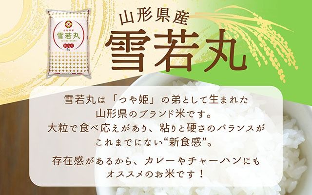 山形県産 雪若丸無洗米 5kg 令和7年産 2025年産 ブランド米