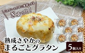 やさしい甘み「熟成さやかのまるごとグラタン」 130g×5個入り（冷凍）【 グラタン 惣菜 おかず 野菜 じゃがいも さやか いも 芋 冷凍 簡単調理 北海道 十勝 幕別 】