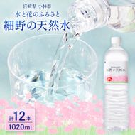 細野の天然水1,020ml×12本×1箱(水 天然水 ミネラルウオーター シリカ）