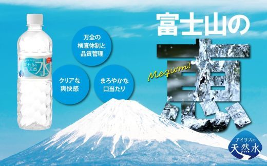 【定期便１２か月コース】富士山の天然水500mlラベルレス×24本入×12回