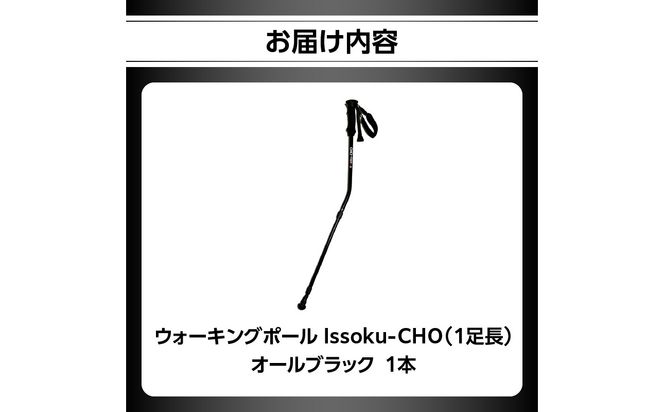 【R17032】ウォーキングポール Issoku-CHO（1足長） オールブラック 1本