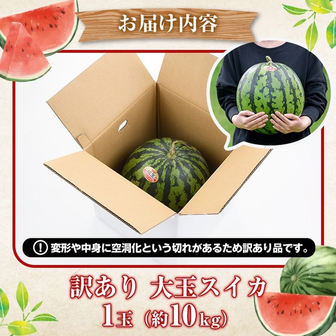 ＜先行予約受付中！2026年6月中旬以降順次発送予定＞訳あり！鹿児島県産 大玉スイカ(1玉・約10kg) 国産 果物 スイカ すいか 西瓜 フルーツ スイーツ スムージー ジュース【松永青果】akn053-21