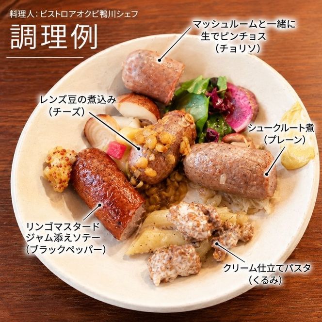 小諸産　鹿肉ソーセージ5種詰め合わせ（プレーン・チョリソー・ブラックペッパー・クルミ・チーズ）