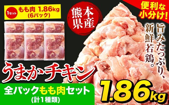 うまかチキン 全パックもも肉セット(計1種類) 合計1.86kg 《30日以内に出荷予定(土日祝除く)》冷凍 小分け 訳あり 訳アリ 訳あり鶏肉 訳アリ鶏肉 訳ありモモ肉 訳ありもも肉 訳アリモモ肉 訳アリもも肉 訳ありチキン 訳アリチキン 冷凍鶏肉 冷凍とり肉 冷凍もも肉---hkw_lcl_581_6p---