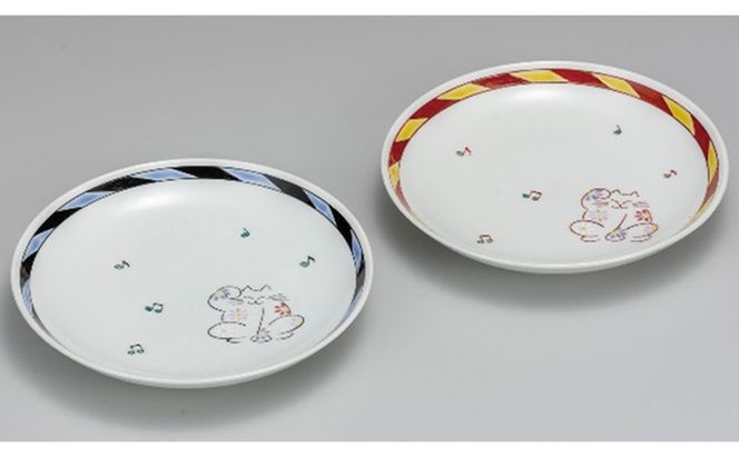 九谷焼 6号ペア皿/招き猫 a01 工芸品 平皿 取り皿 結婚 引き出物 金婚式 誕生日プレゼント 還暦祝い 古希 喜寿 米寿 退職 定年 プレゼント お祝い お返し お礼 