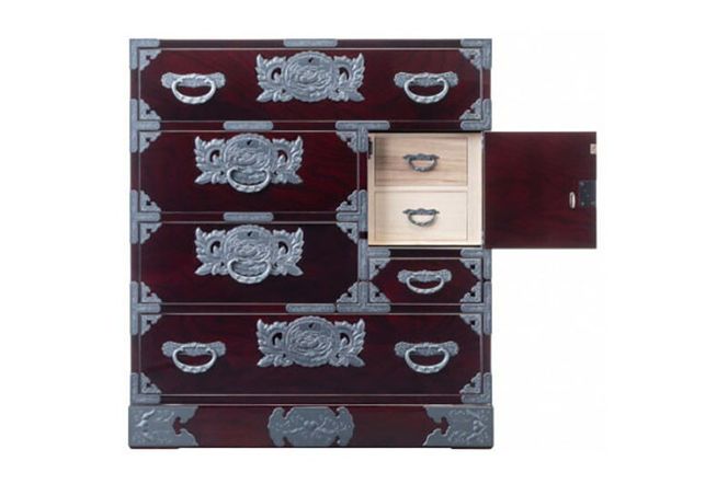 仙台箪笥 手許箪笥 木地呂漆塗り (申込書返送後、3ヶ月～8ヶ月程度でお届け) [仙台箪笥 タンス たんす 小型 高級 工芸品 伝統]|06_kyk-230101