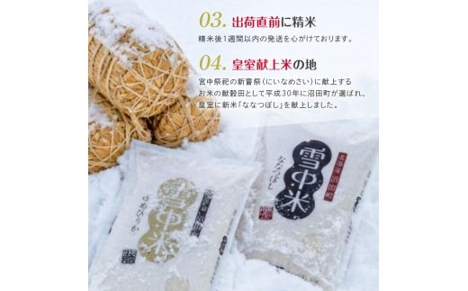 令和8年産【定期便3ヶ月】ななつぼし 精米 20kg（5kg×4袋） 【10月発送】開始 雪冷気 籾貯蔵 雪中米 北海道 nr-3130