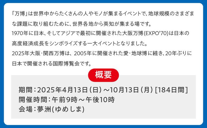 099V058 【早割1日券】2025年日本国際博覧会 大阪・関西万博 入場チケット（中人1名分）【EXPO 2025 大阪 関西 日本 万博 ばんぱく 夢洲 早期購入割引 前売り 期間限定】