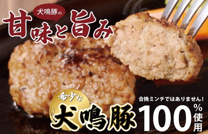 G5635 犬鳴豚の手作りプレミアムハンバーグ（20個入り）【国産 豚肉 ぶたにく 犬鳴ポーク 普段使い】