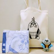 16-69 ゆるキャラ紋太グッズ(トートバック・ぬいぐるみ小、タオル[ブルー])