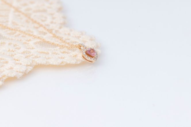 ダイヤモンド ネックレス ピンクハート K18PG 中石0.2ct サイド0.08ct ピンクトルマリン ダイヤモンド ハート K18 ピンクゴールド ジュエリー ダイヤ 18金 山梨 H-1910 SWCI015