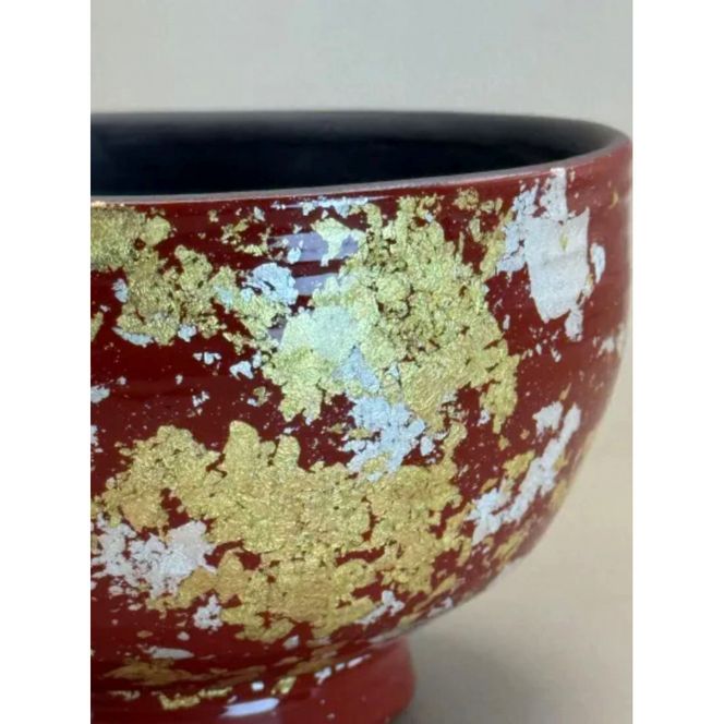 抹茶碗 本朱（金箔） ［NF276］ 303446_CU90104