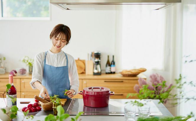 無加水鍋 COTOCO 24cm SMKSN-S24ビーツレッド アイリスオーヤマ 