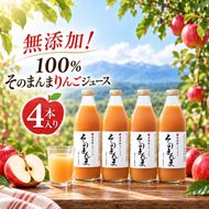 りんごジュース 無添加！ 100% そのまんま りんごジュース 4本入り | 飲料 ジュース 果実飲料 りんご ジュース 無添加 ストレート 長野県 伊那市 【013-75】