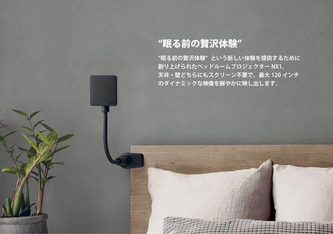 ベッドルームプロジェクターNX1　ブラック ワイドアングルレンズセット 141305_KE36