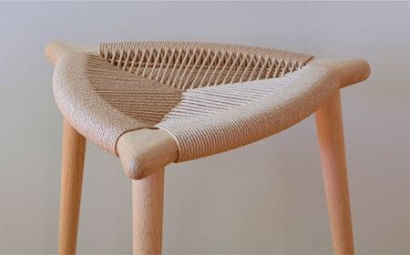 Three-legged Stool “BOW” 〈Oak x Natural〉 糸島市 / nomade design 椅子 クラフト[AIF012]