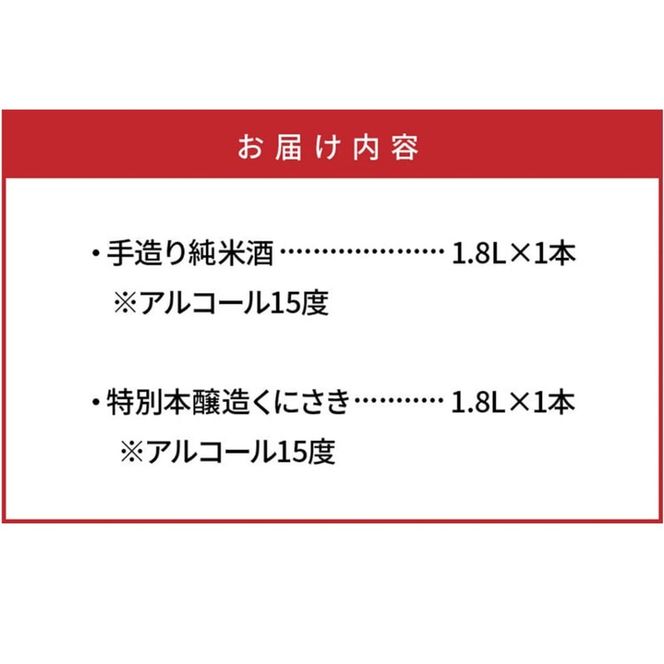 【父の日ギフト】西の関・清酒飲みくらべ（手造り純米酒＆特別本醸造くにさき）_2405R
