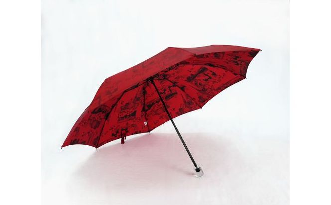 晴雨兼用折傘モンプリュイ・東京 小物 雑貨 婦人用 雨傘 日傘 レディース 雨具 梅雨 レイングッズ 玉留一体型 雨の日 晴れの日 UV加工 