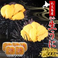 北海道 礼文島産 ミョウバン不使用 塩水ウニ キタムラサキウニ 100g×5パック［野崎水産］【 うに ウニ 雲丹 生うに 塩水うに ムラサキウニ 素材本来の味 海鮮 うに丼 濃厚 甘み 産地直送 】