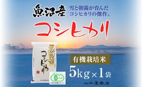 【厳選☆十日町育ち】“有機栽培米” 魚沼産コシヒカリ 5kg お米 