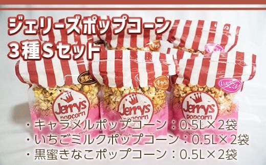 ジェリーズ ポップコーン 3種 各2袋 Sセット [社会福祉法人 柚の木福祉会 Create803 福岡県 宇美町 um40azp020000] キャラメルポップコーン いちごミルク 黒蜜きなこ お菓子