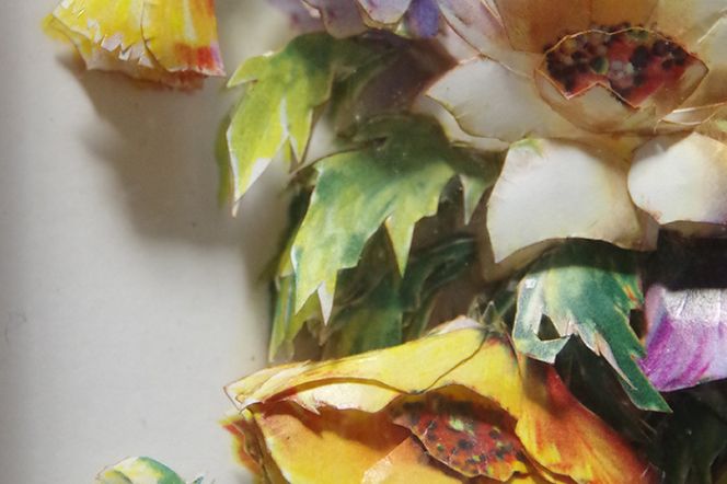 ３D作品【インテリア オブジェ 壁掛け 花】(BS203)