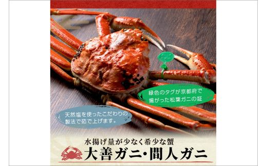 【蟹の匠 魚政】京丹後市産 未冷凍 茹で間人ガニ大善ガニ 特撰 特大サイズ（1200～1300g） 1匹（1月～3月発送）　UO01396