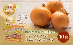 国産たまねぎを使ったフリーズドライのオニオンスープ 【10食】 スープ ドライスープ インスタント 【2025年2月上旬より順次発送】