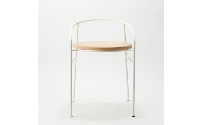 マキヅ家具 槙塚鉄工所 Round Chair 白 372013_GL066