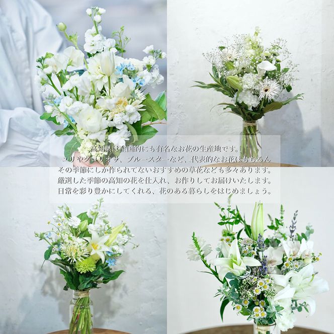 【CF-R7hbk】t168tmf　《12ヵ月定期便》花束一束 お供え 初回花瓶付S 定期便 定期コース 全12回 初回花瓶付き 延命剤付き 花びん 生花 仏花 供花 花束 はな 花 法要 お盆 おすすめ 一束 季節のお花 供花 お供え
