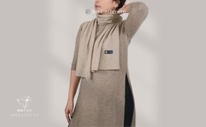 G3599 100％ピュアカシミヤ・マフラー オーガニックベージュ フリンジ無し【高級 カシミア おしゃれ ファッション 防寒 かしみあ】