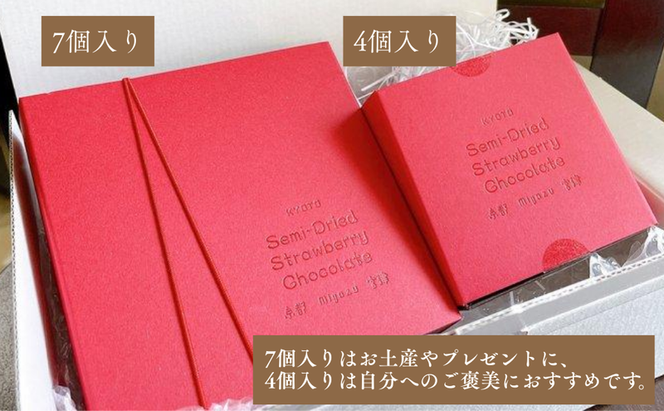 セミドライ苺チョコレート（7個入り＋4個入りの二箱セット）| お菓子 おかし おやつ スイーツ チョコレート ドライ苺 ギフト