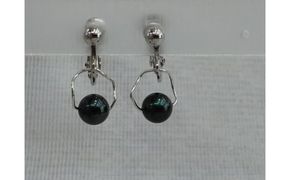 10-09伊勢志摩あこや本真珠バブルイヤリング(ブラック)