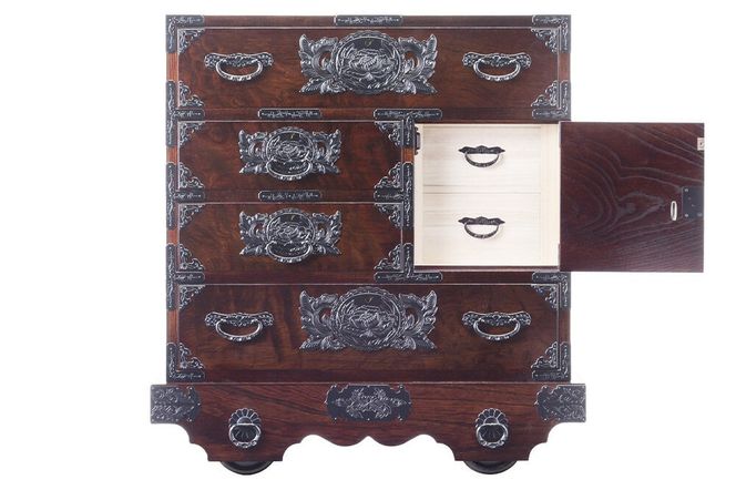 仙台箪笥 中型車箪笥 拭き漆塗り (申込書返送後、1ヶ月～6ヶ月程度でお届け) 欅産業 職人 おすすめ 船箪笥 [インテリア タンス 収納 家具 和 モダン 高級 和箪笥 小箪笥 伝統 工芸品 仏壇 仏具 神具 飾り棚 欅 漆塗 彫金 金具 装飾 仙台箪笥 船箪笥 舟箪笥 宮城 利府 欅産業]|06_kyk-340301