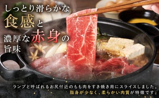 【CF】十勝ポテ牛（も～）ビーフ すき焼き用 北海道 牛肉 600g もも ランプ しゃぶしゃぶ 鍋 牛 赤身肉 国産牛 肉 ビーフ ギフト 国産 牛肉 冷凍 スライス 詰合せ お取り寄せ 送料無料 十勝 士幌町 16000円【ST01-02】