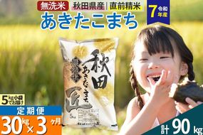 【無洗米】＜令和7年産＞《定期便3ヶ月》秋田県産 あきたこまち 匠 30kg (5kg×6袋) ×3回 30キロ お米 |02_snk-031003s