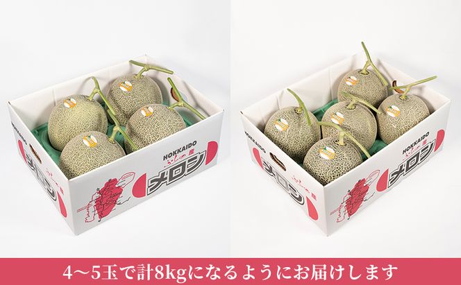 【2026年6月発送】富良野メロン 4～5玉 計約8kg (NORTH FUN) メロン フルーツ 果物