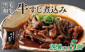 010B1685-1 焼肉屋が作る 国産 牛肉 甘辛 牛すじ煮込み（220g×5個）