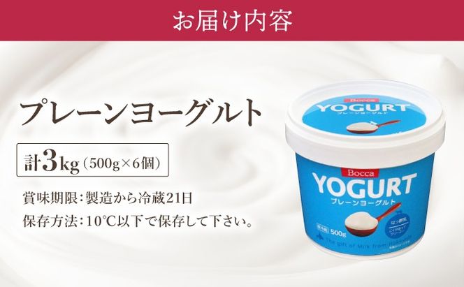 北海道 牧家 Bocca ヨーグルト 500g 6個 計3.0kg 生乳 ミルク 練乳 濃厚 デザート スイーツ おやつ 乳製品 冷蔵 
