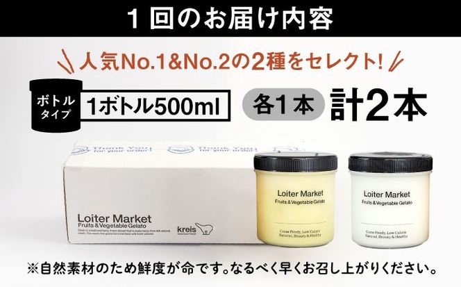 ジェラート アイス 【全12回定期便】糸島で行列のできる アイスクリーム屋 ジェラート ボトル 2個 セット： 当店NO.1,2の ピスタチオ , 塩 糸島市 / LoiterMarket ロイターマーケット [AGD025]  アイスクリーム