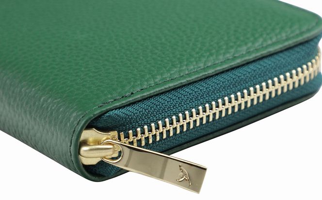 豊岡工房 コインが分けられる牛革長財布（4193）グリーン / 長財布 大きく開く 中身が見やすい ４つに仕切られた小銭入れ 柔らかい シュリンク牛革 メンズ レディース 財布 さいふ サイフ 国産 日本製 小田清株式会社