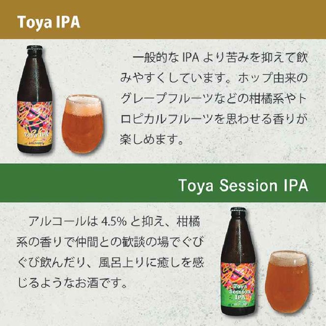 Lake Toya Beer クラフトビール 定番4種4本セット(紙コースター2枚付) 2カ月連続お届け お酒 瓶ビール アルコール 晩酌 バーベキュー BBQ 家飲み 宅飲み 飲み比べ 
